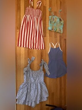 Summery Girls dress and shirt bundle kids sizes 10, M/L, and adult XS.